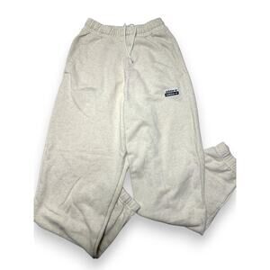 Adidas Original Light Beige Trefoil Patch Sweatpants Size Xs